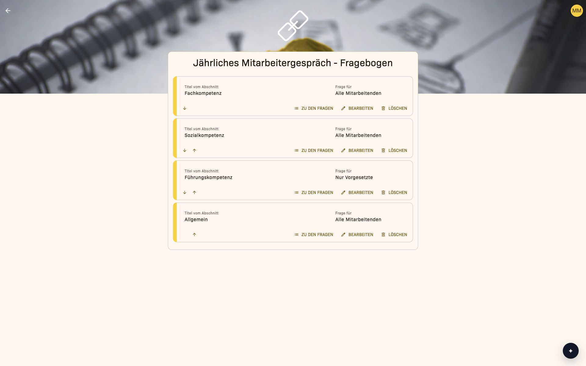 Mitarbeiterbewertung Hauptseite