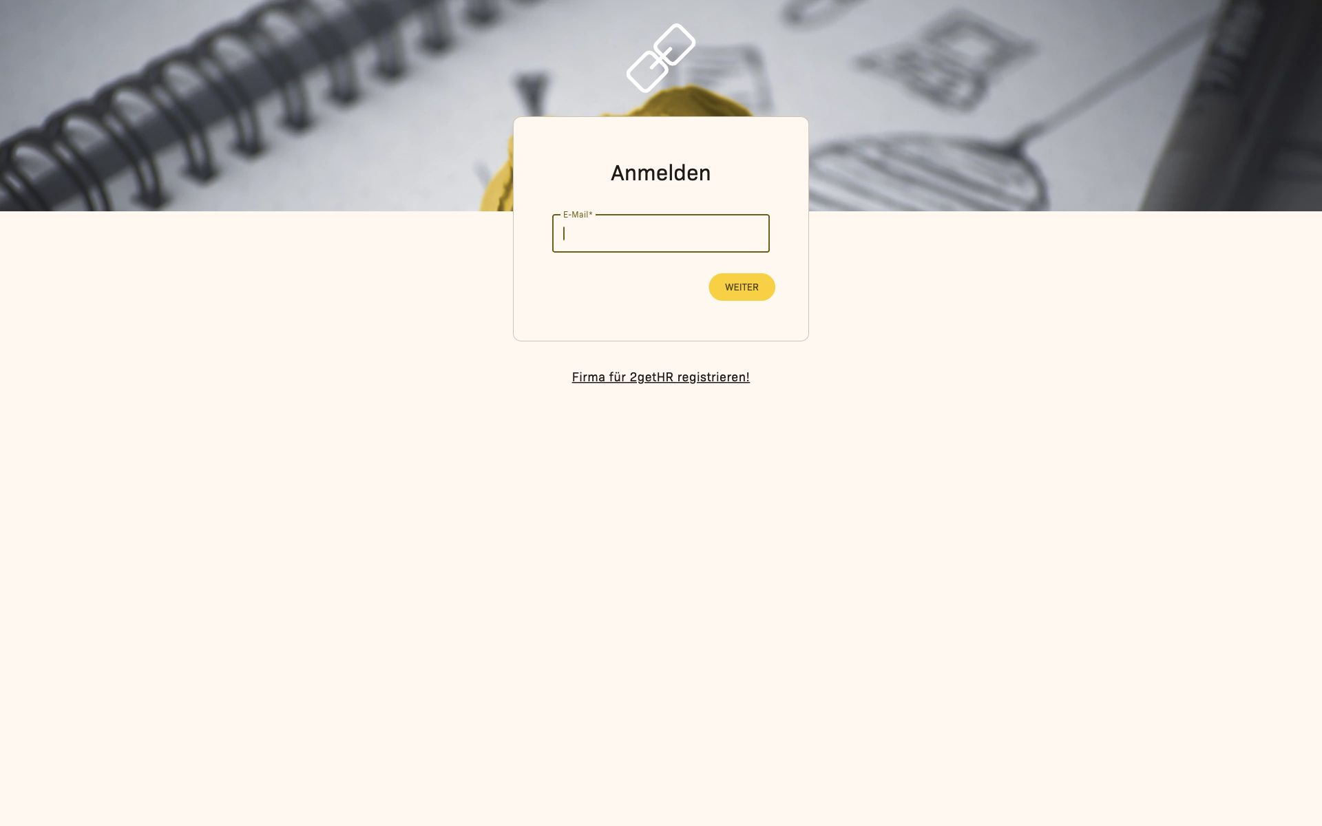 Erster Anmeldeschritt: E-Mail-Adresse eingeben