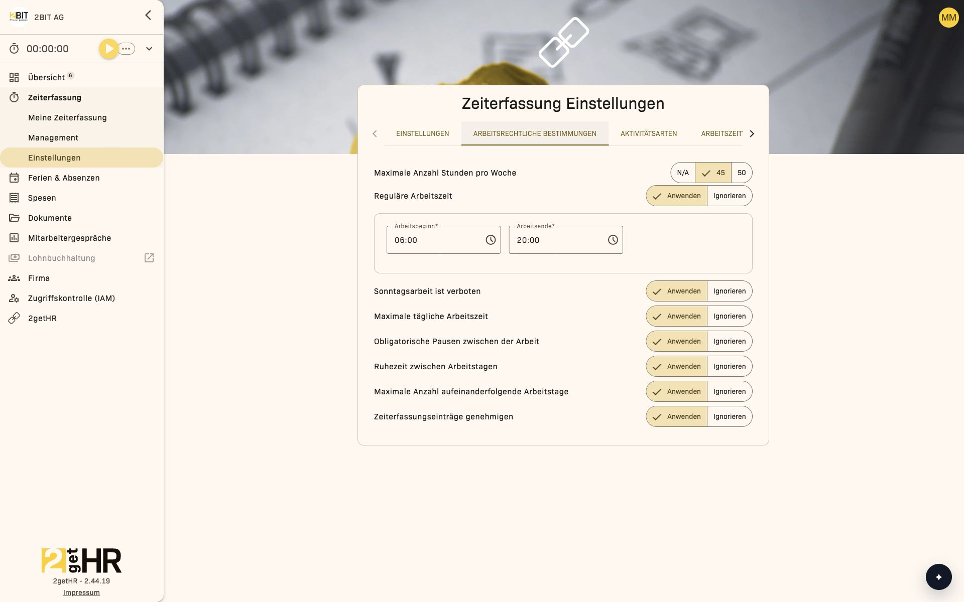 Arbeitsrechtliche Bestimmungen und Prüfoptionen
