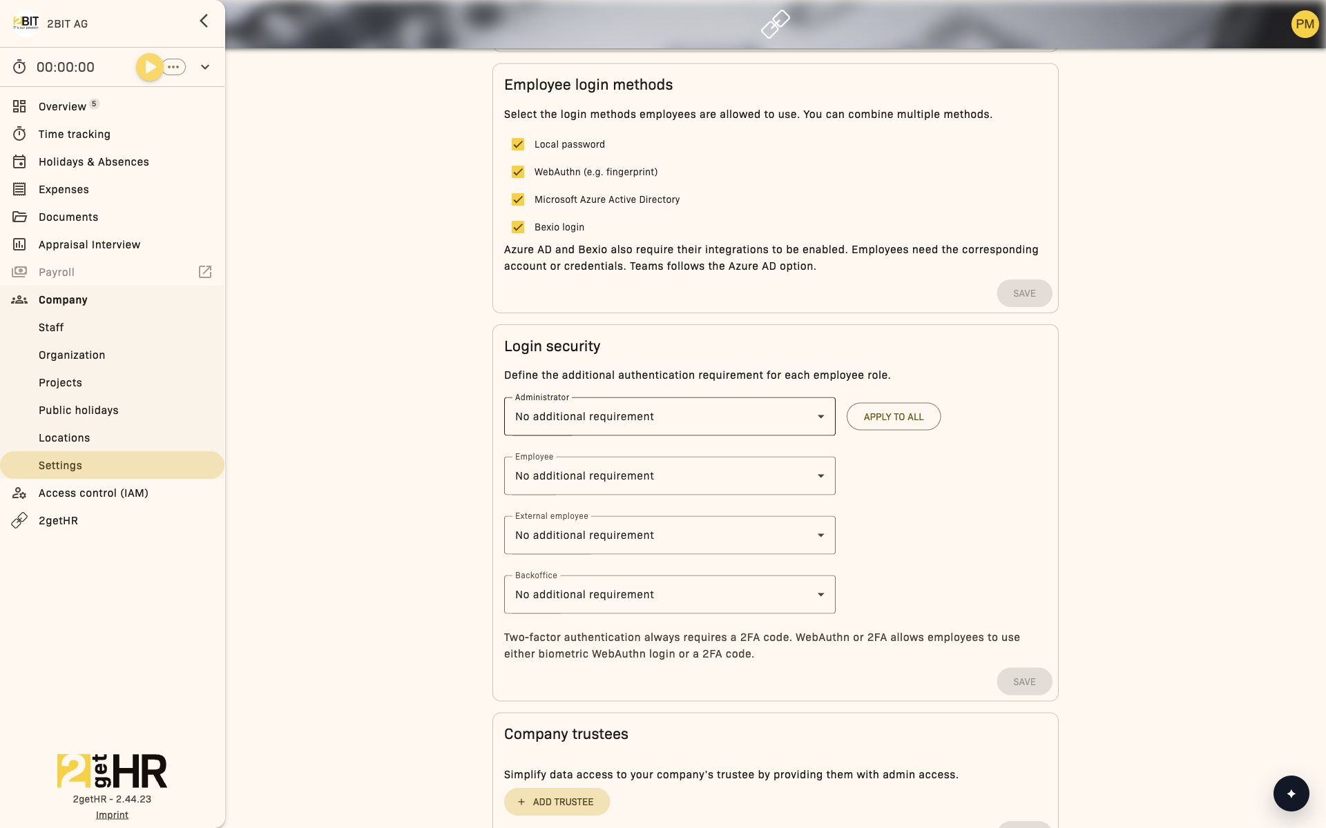 Employee login methods and login security