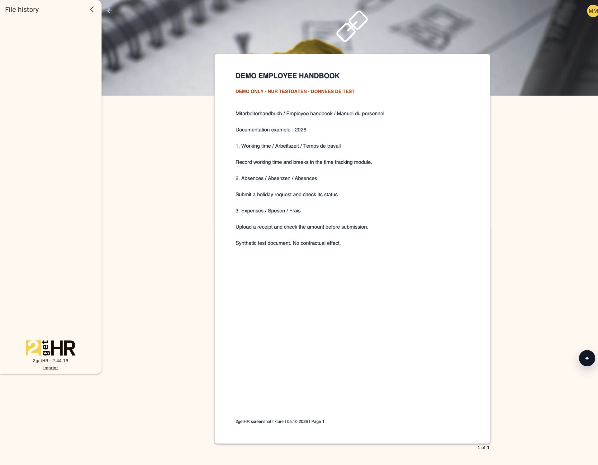 PDF document in the document viewer