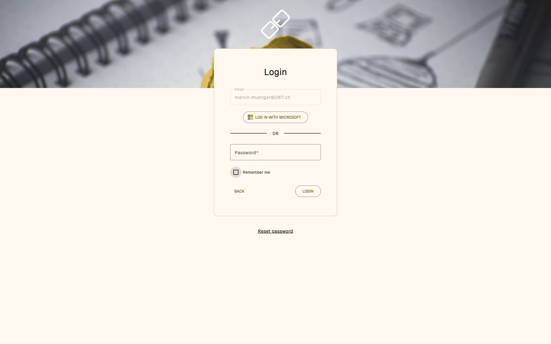Second sign-in step with password or Microsoft sign-in